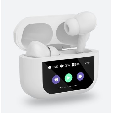 Trådløse høretelefoner med LCD-display 300 mAh + 2x 30 mAh hvid
