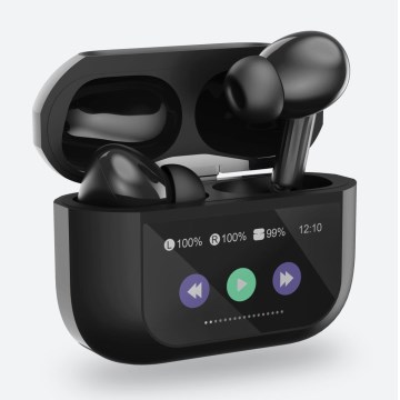 Trådløse høretelefoner med LCD-display 300 mAh + 2x 30 mAh sort