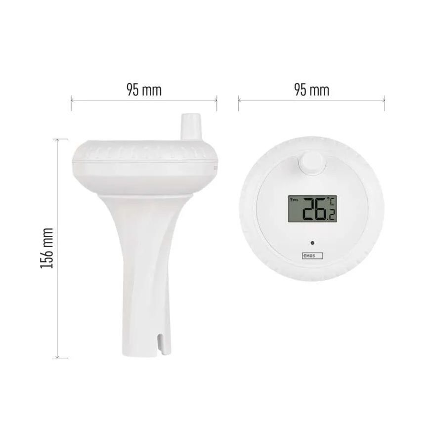 Trådløst flydende pooltermometer 2xAA