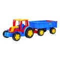 Traktor med anhænger 102 cm rød/blå/gul