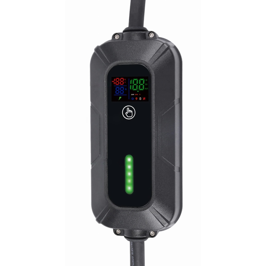 Transportabel ladestation til elbiler EV/PHEV AC Type 2 16A/380V 11kW IP55 5m + adapter 230V 3,7kW + etui