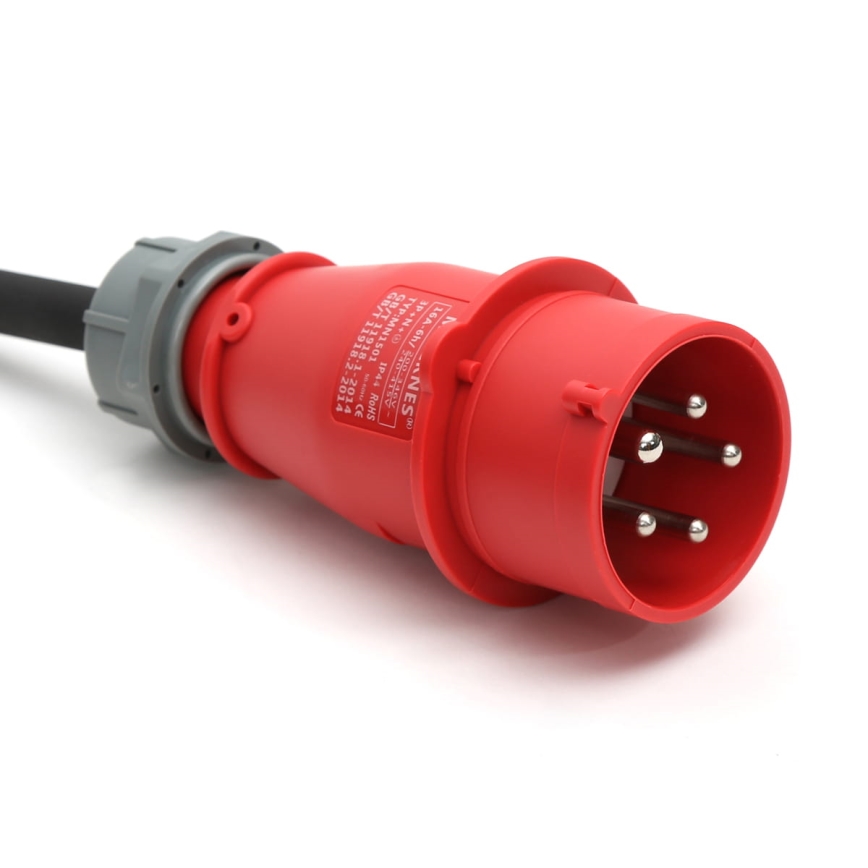 Transportabel ladestation til elbiler EV/PHEV AC Type 2 16A/380V 11kW IP55 5m + adapter 230V 3,7kW + etui