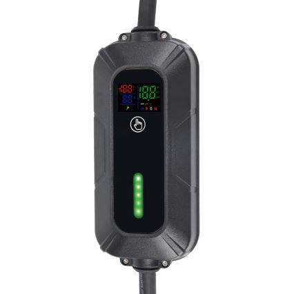 Transportabel ladestation til elbiler EV/PHEV AC Type 2 16A/380V 11kW IP55 5m + adapter 230V 3,7kW + etui