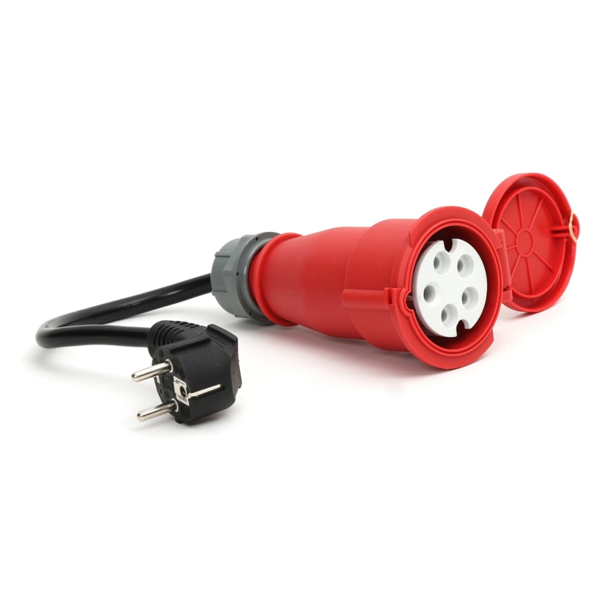 Transportabel ladestation til elbiler EV/PHEV AC Type 2 16A/380V 11kW IP55 5m + adapter 230V 3,7kW + etui