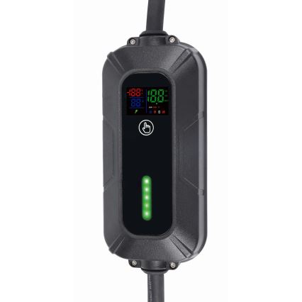 Transportabel ladestation til elbiler EV/PHEV AC Type 2 16A/400V 22kW IP55 5 m + adapter 230V 3,7kW + etui