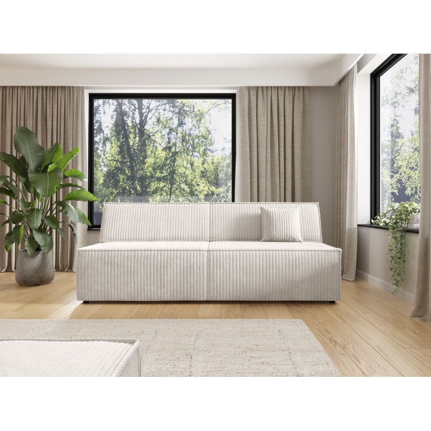 Trepersoners sovesofa med opbevaringsplads TERAMO beige