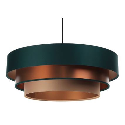 Loftlampe på ledning TRINITI 1xE27/60W/230V grøn/kobber