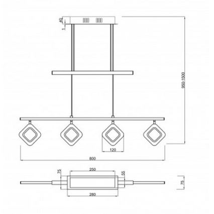 Trio - LED hængelampe PARADOX 4xLED/4,3W/230V