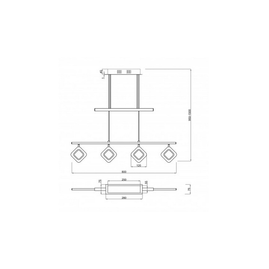 Trio - LED hængelampe PARADOX 4xLED/4,3W/230V
