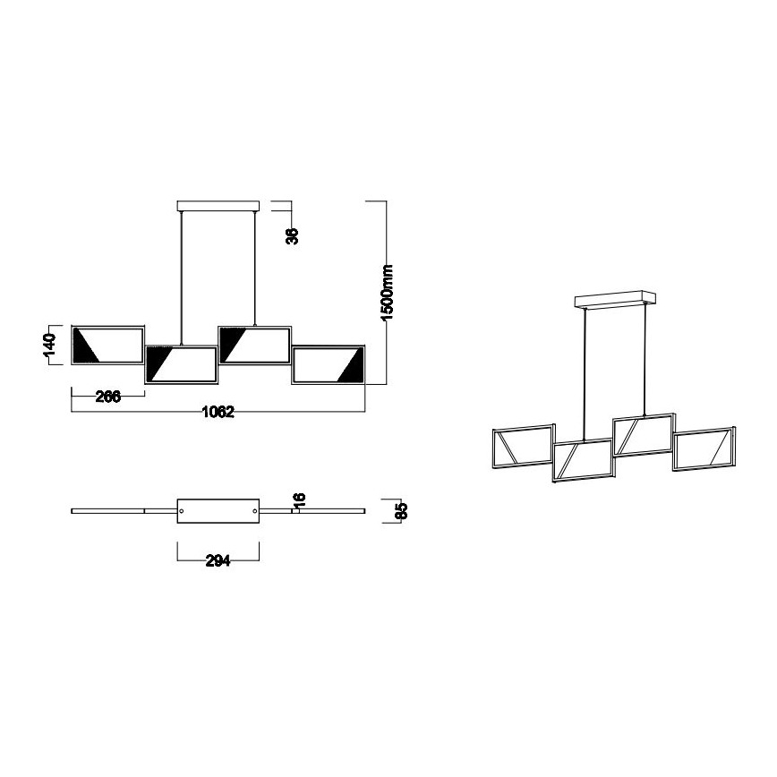 Trio - LED pendel dæmpbar CAFU 4xLED/7W/230V
