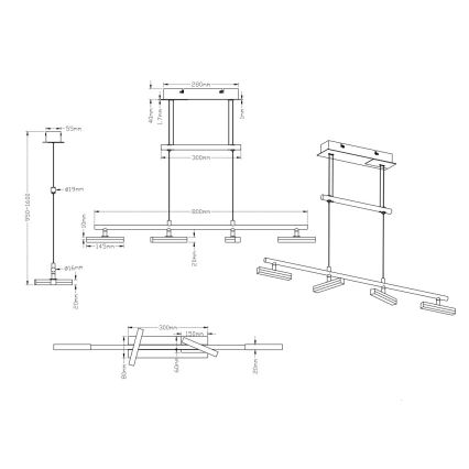 Trio - LED pendel dæmpbar OPIUM 4xLED/4,5W/230V