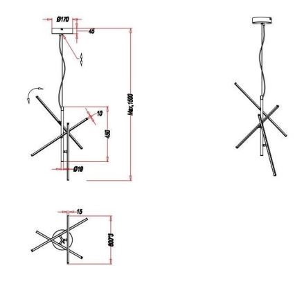 Trio - LED pendel dæmpbar TIRIAC 3xLED/7,5W/230V