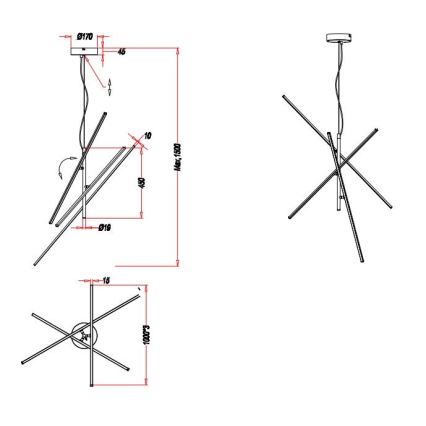 Trio - LED pendel dæmpbar TIRIAC 3xLED/8,5W/230V hvid