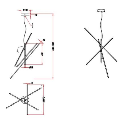 Trio - LED pendel dæmpbar TIRIAC 3xLED/8,5W/230V