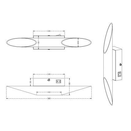 Trio - LED væglampe BOLERO 2xLED/3,1W/230V CRI 90 kobberfarvet