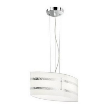 Trio - Loftlampe på ledning NIKOSIA 2xE27/40W/230V sølv