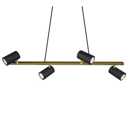 Trio - Loftlampe på wire MARLEY 4xGU10/35W/230V sort/guld