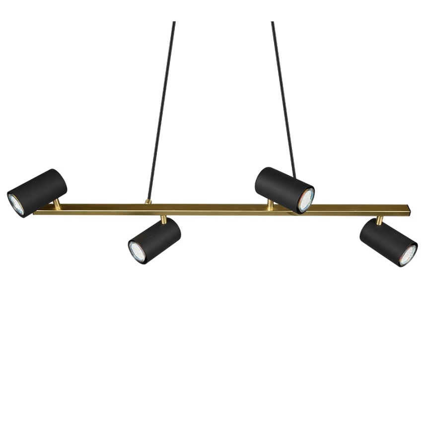Trio - Loftlampe på wire MARLEY 4xGU10/35W/230V sort/guld