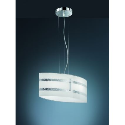 Trio - Loftlampe på ledning NIKOSIA 2xE27/40W/230V sølv