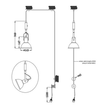 Trio - Pendel CARLOTTA 1xE14/28W/230V