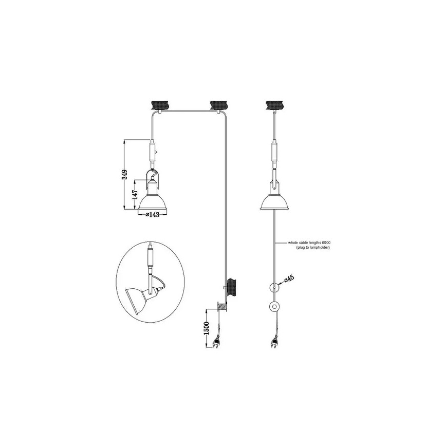 Trio - Pendel CARLOTTA 1xE14/28W/230V