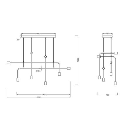 Trio - Pendel CONNOR 8xE27/10W/230V