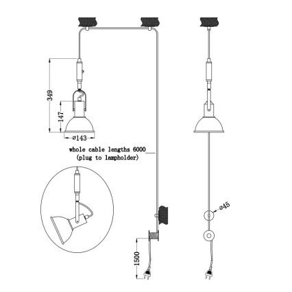 Trio - Pendel DELIA 1xE14/28W/230V