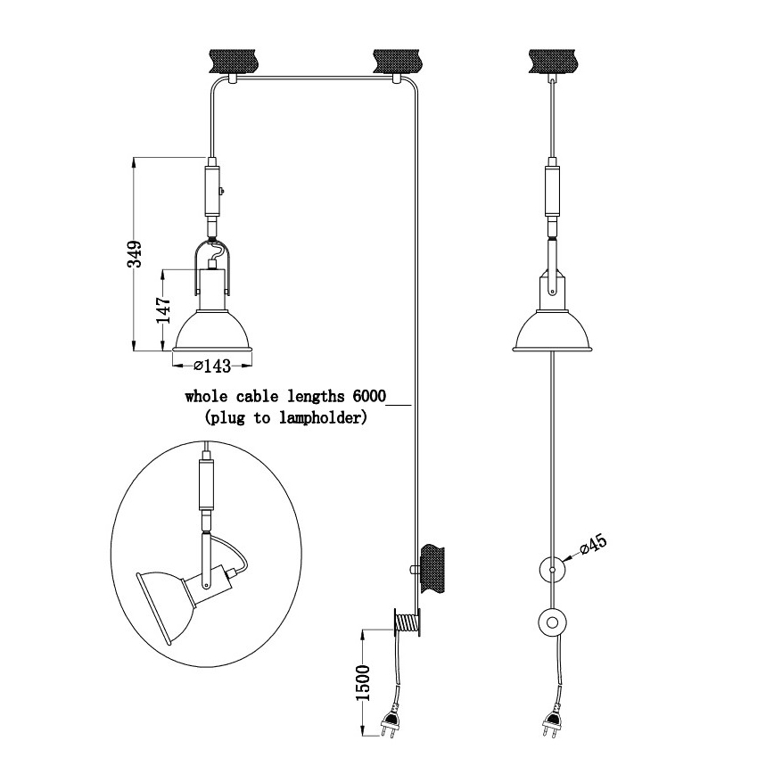 Trio - Pendel DELIA 1xE14/28W/230V