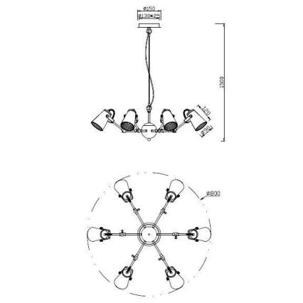 Trio - Pendel EDWARD 6xE14/40W/230V