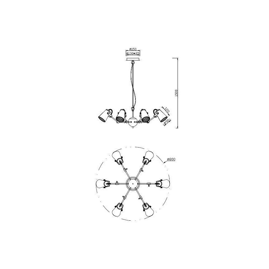 Trio - Pendel EDWARD 6xE14/40W/230V