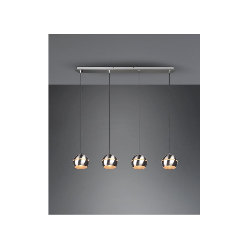Trio - Pendel FLETCHER 4xE14/40W/230V mat krom