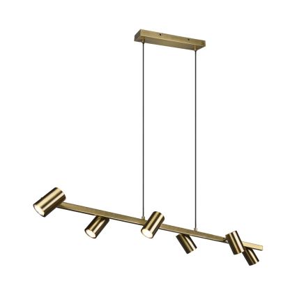 Trio - Pendel med wireophæng MARLEY 6xGU10/35W/230V, messing