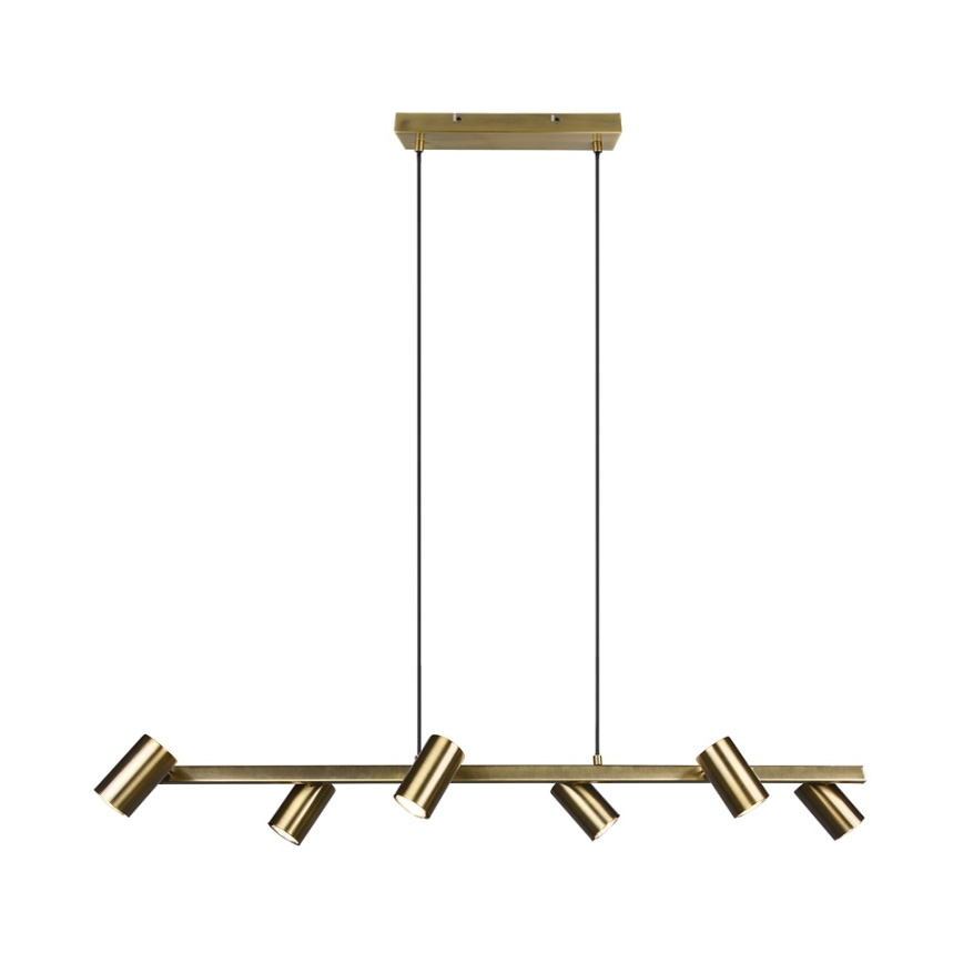 Trio - Pendel med wireophæng MARLEY 6xGU10/35W/230V, messing