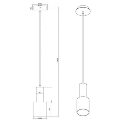 Trio - Pendel WAILER 1xGU10/5W/230V beige