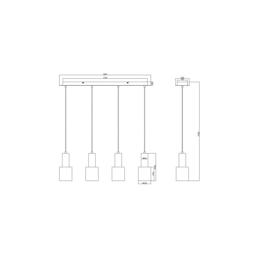 Trio - Pendel WAILER 4xGU10/5W/230V beige