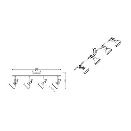 Trio - Spotlampe GINA 4xE14/40W/230V hvid