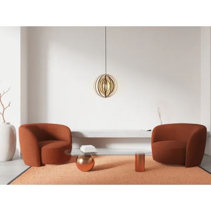 Træpendel med wire, 1xE27/60W/230V, Ø 43,5 cm, massivt træ/finer/gummitræ