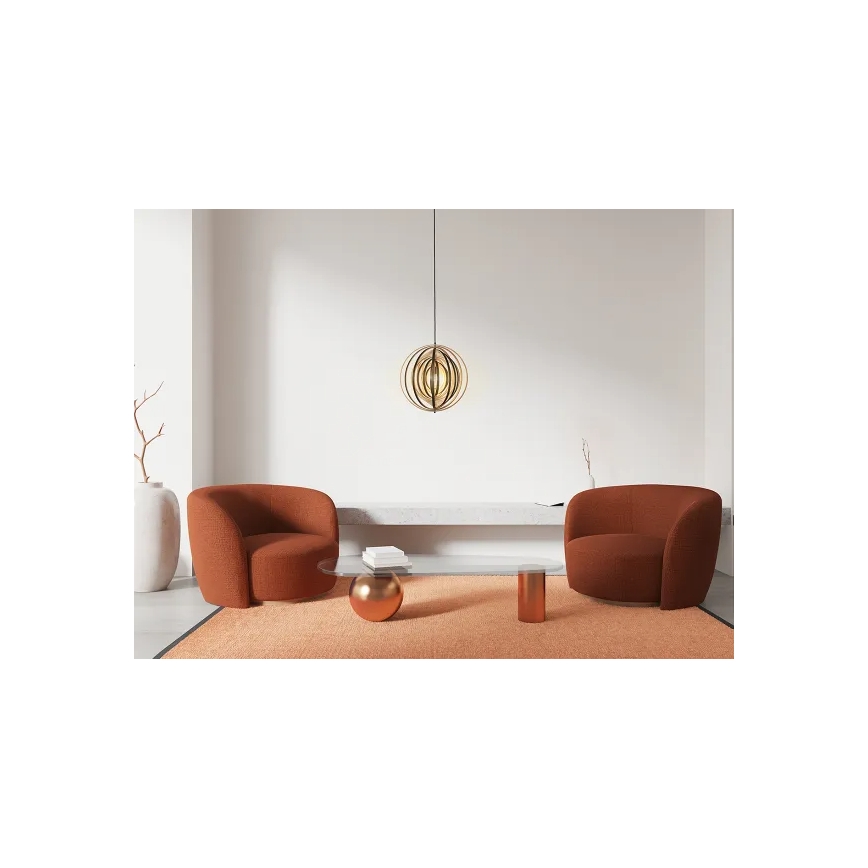 Træpendel med wire, 1xE27/60W/230V, Ø 43,5 cm, massivt træ/finer/gummitræ