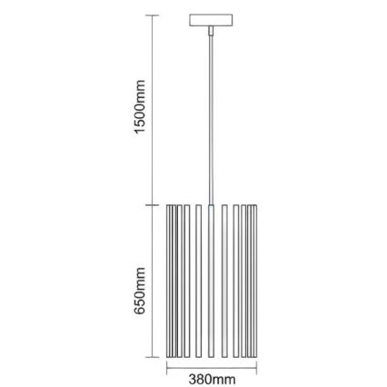 Træpendel på ledning 1xE27/60W/230V Ø 38 cm massivt ask- og gummitræ
