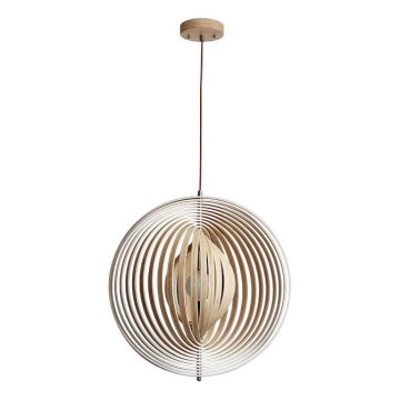 Træpendel på ledning 1xE27/60W/230V Ø 43,5 cm massiv/finer/bøg/gummitræ