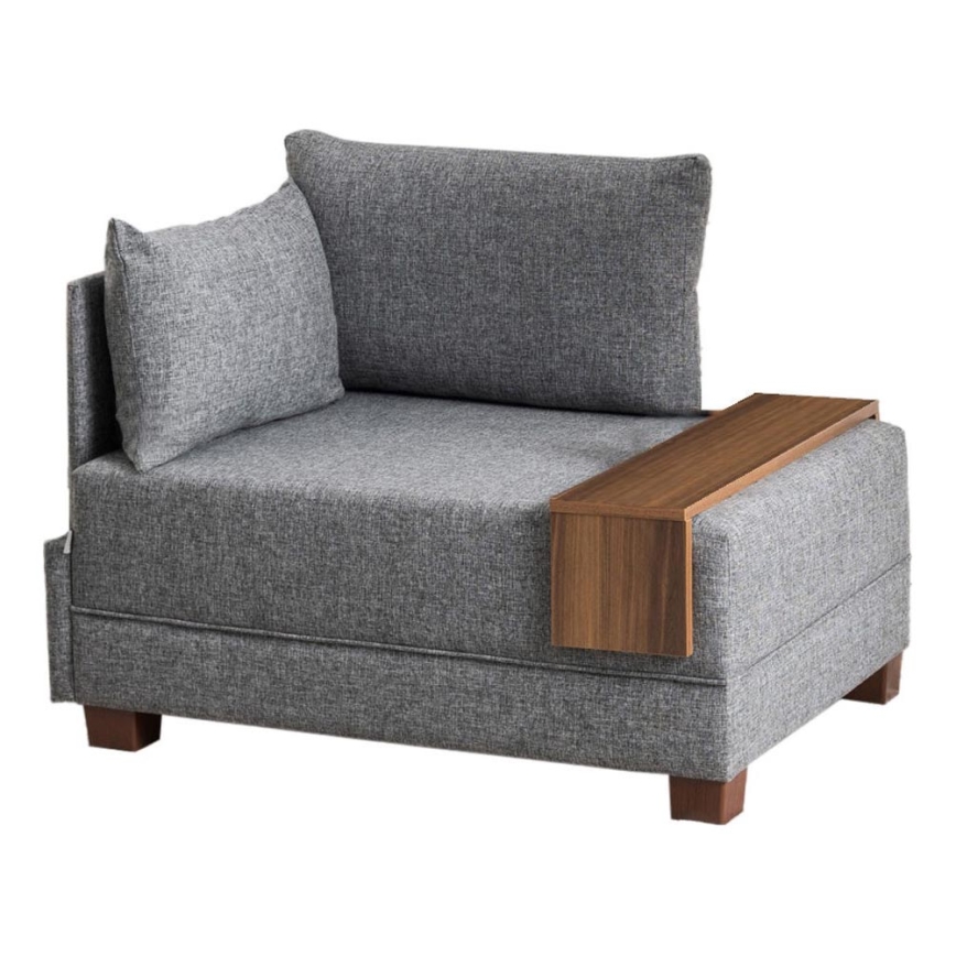 TULA hjørnelænestol, venstrevendt, grå