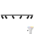 TURYN 6xGU10/6,5W/230V 2700-6500K Wi-Fi Dæmpbart LED RGBW Badeværelses Spotlys Sort