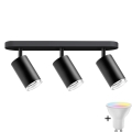 TURYN LED RGBW Støtbart badeværelsesspots 3xGU10/6,5W/230V 2700-6500K Wi-Fi IP44 sort
