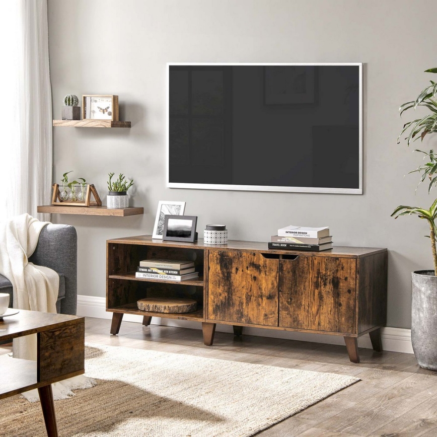 TV-bord BASTOR brun/sort