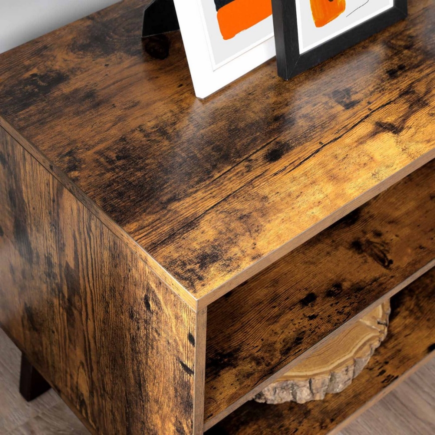TV-bord BASTOR brun/sort