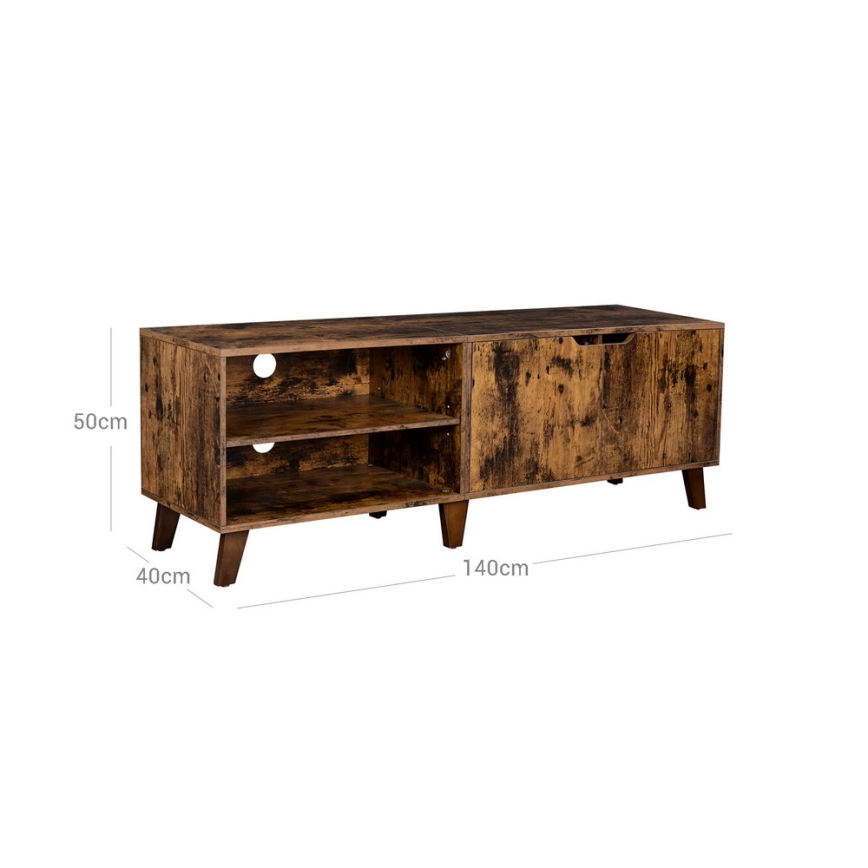 TV-bord BASTOR brun/sort