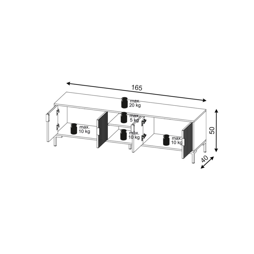 TV-bord FLOP, sort