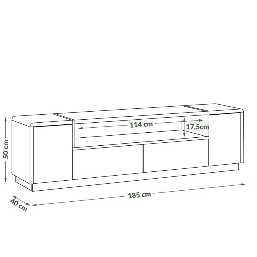 Tv-bord FRED antracit/eg artisan