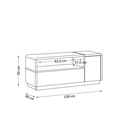 Tv-bord FRED antracit/eg artisan