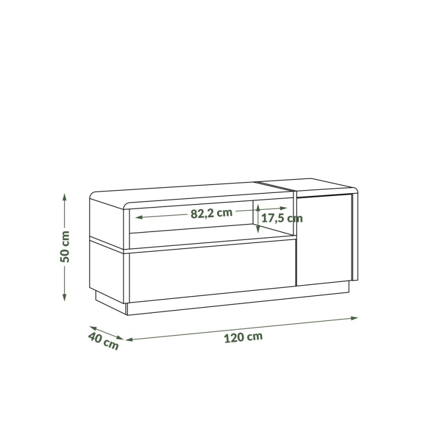 Tv-bord FRED antracit/eg artisan